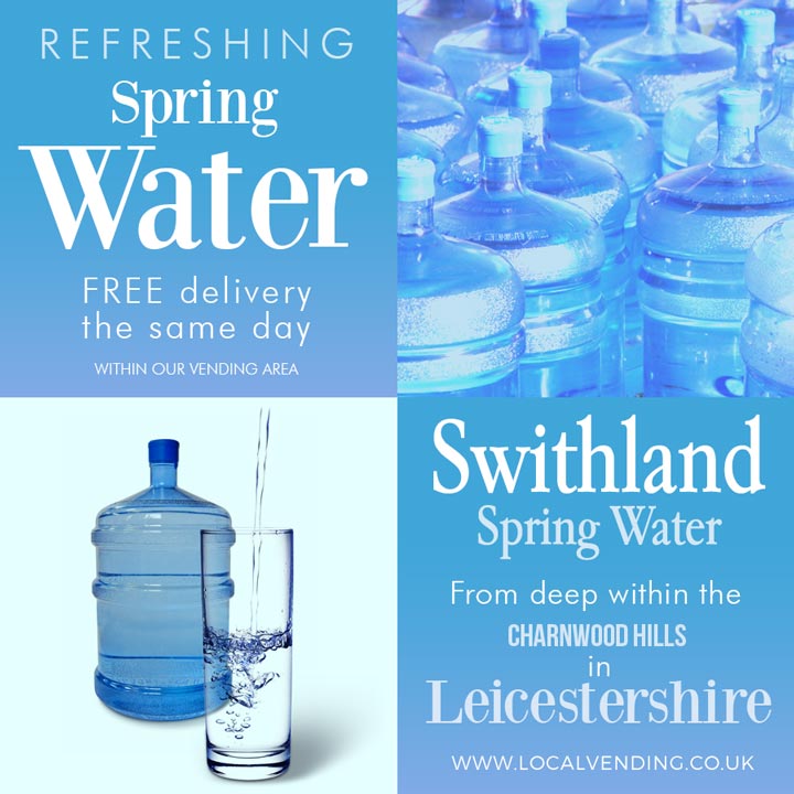 Bottled spring water delivered free vending